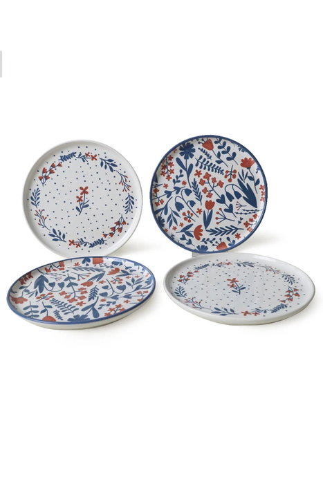 Hermia Juego de platos para postres Multicolor (4 piezas) de 22 cm